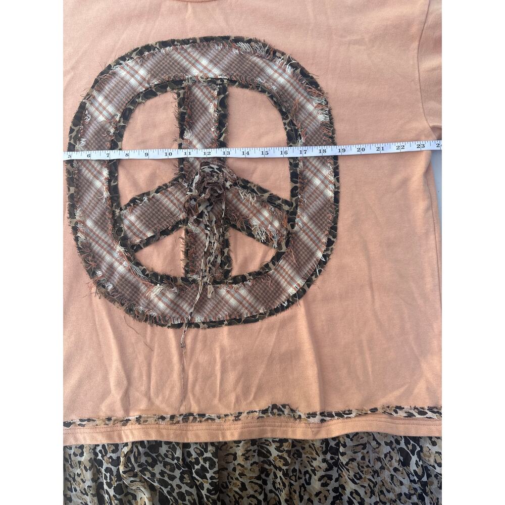 Upcycled Sage + Fig Peach Unique Patchwork Peace … - image 7